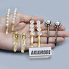 4 Pair Fashion Metal Pearl Hair Clips Decorations Women Hairpins