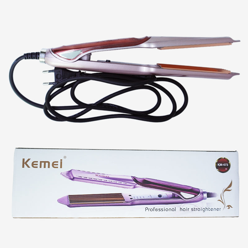 Kemei km-473 - Professional Hair Crimper wide plate instant heating - pink  khspkz4d-e