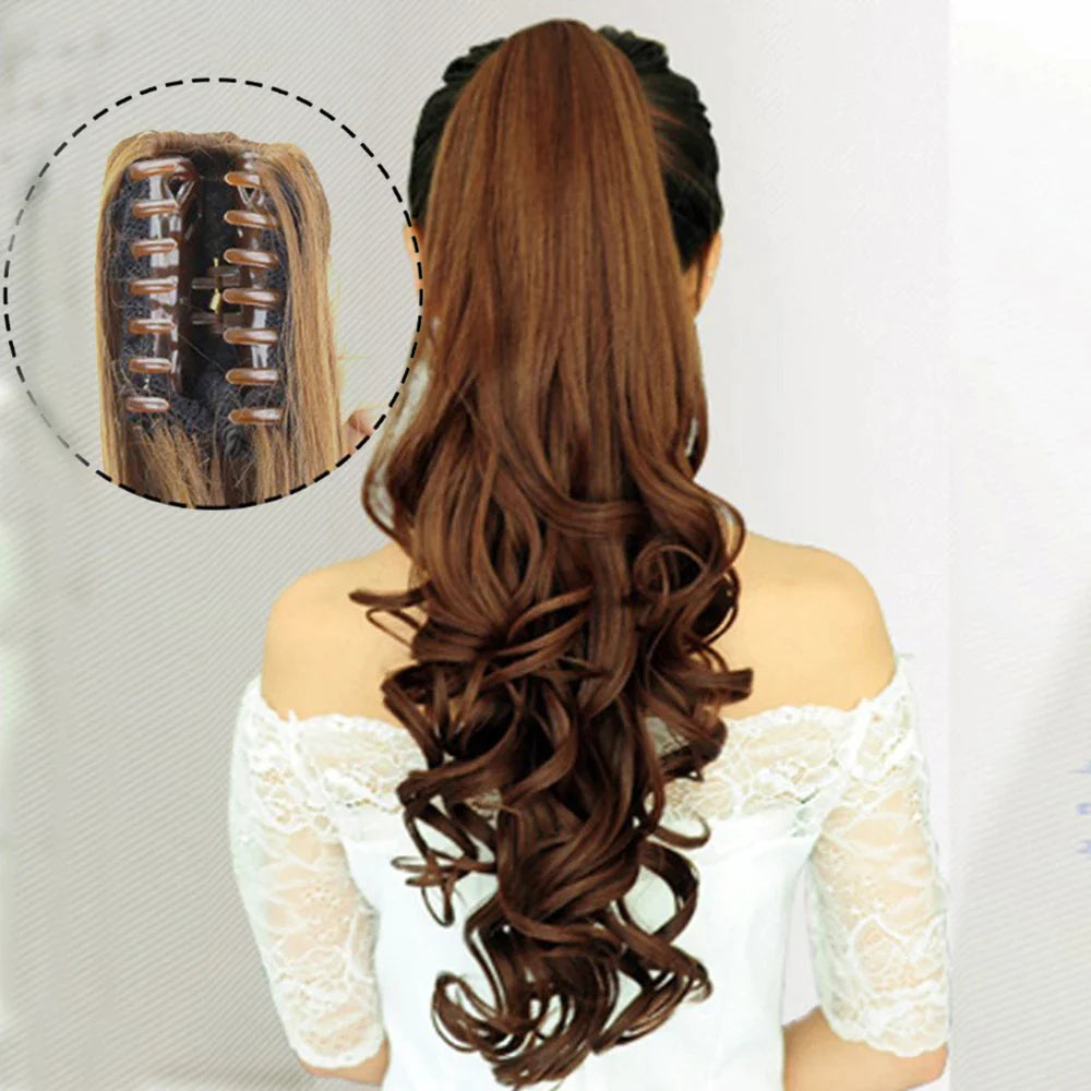2 in 1 Curly Claw Ponytail Clip in Hair Extensions Hairpiece Pony Tail Synthetic Hair Accessories
