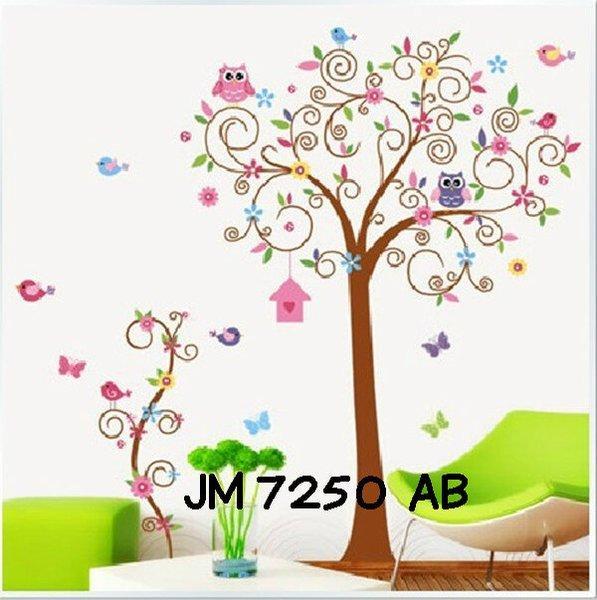 JM7250AB Owl Tree Wall Stickers for Kids Rooms 2pcs=1set Large Home Decor
