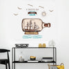 JM7348 Drift Bottle Cartoon Wall Sticker - Multi