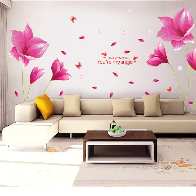 Wallpaper Sticker Pink Orchid AY9277 - Stiker Dinding / Wall Sticker